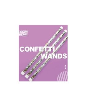 PVC Confetti Wand Metallic Paper Novelties Boom Wow