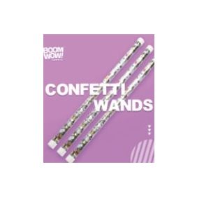 PVC Confetti Wand Metallic Paper Novelties Boom Wow